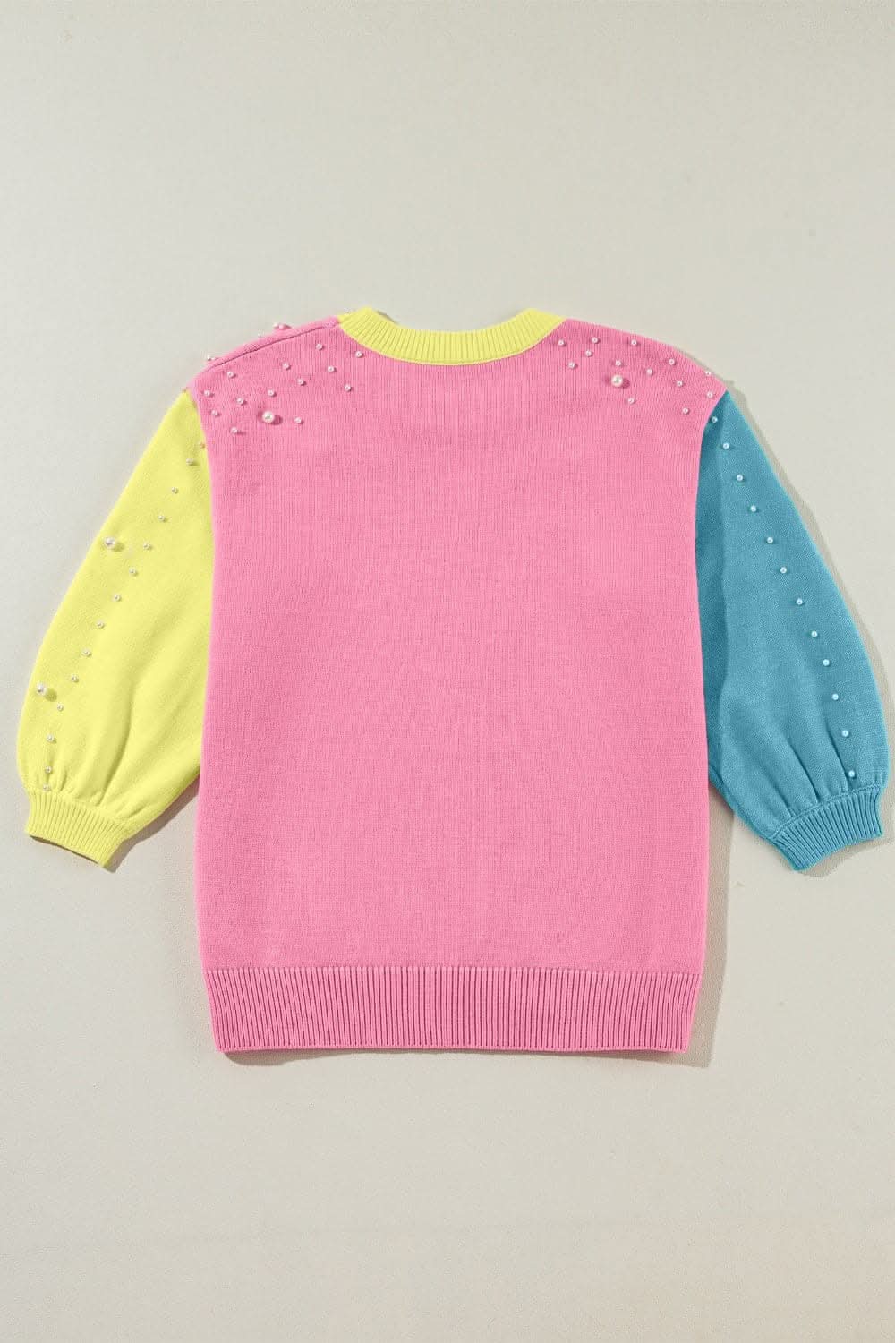 Elegant pearl contrast sweater - Love Salve